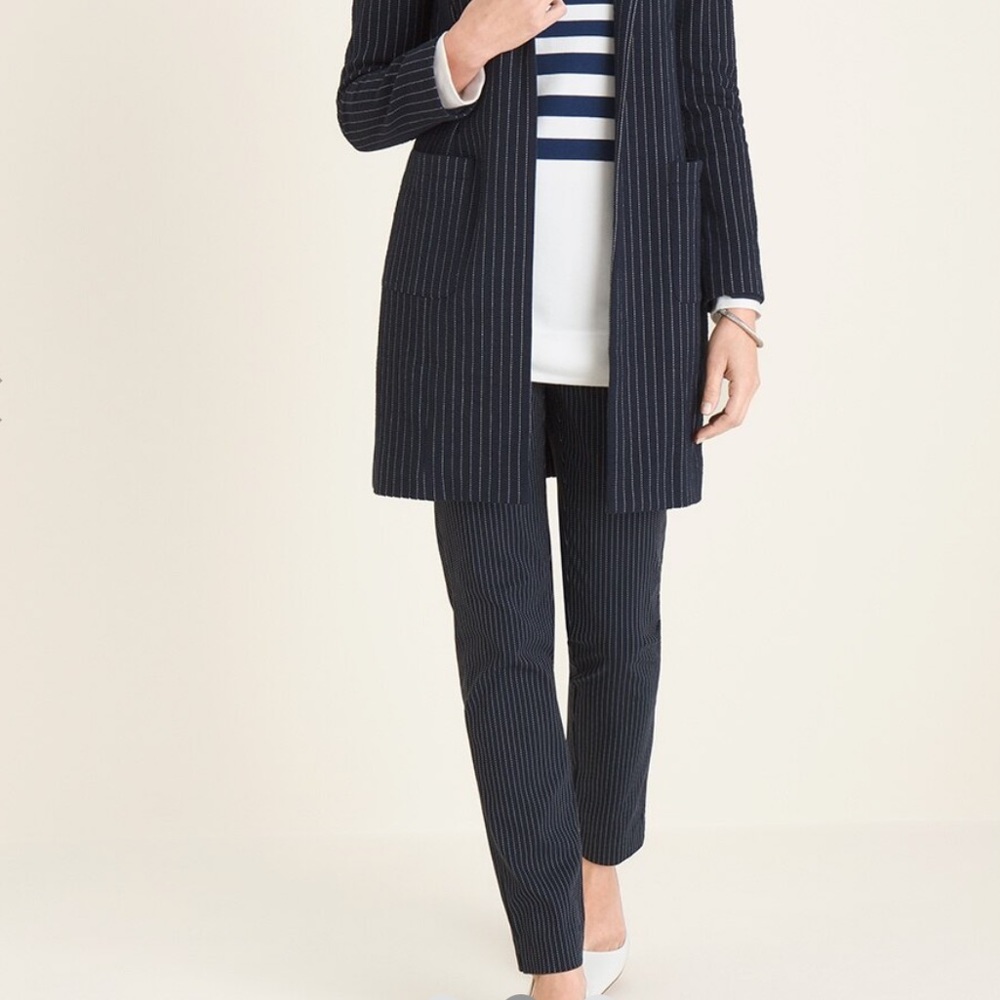 NWT Chicos So Slimming Brigitte Slim Leg Striped Pant